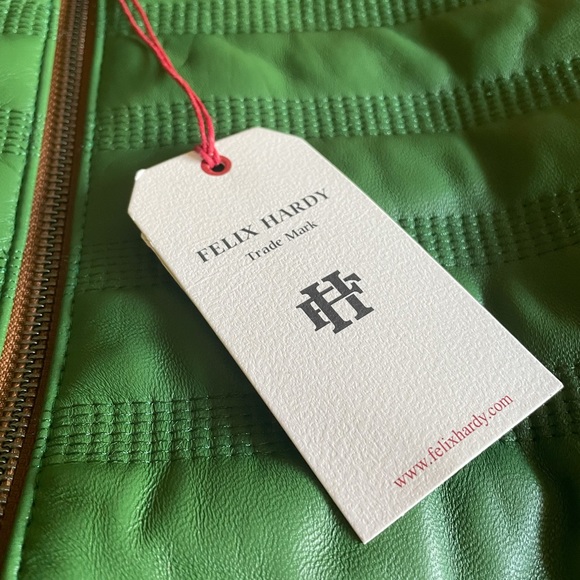 BRAND NEW with TAGS Green Leather Jacket - Picture 4 of 7